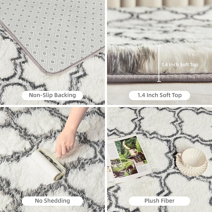 Litanika 4x6 Geometric Shag Area Rug - Image 5