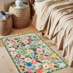 Entryway Rug 2X3 Small Rugs: Floral Washable Door Mat Vintage Soft Low Pile - Image 3