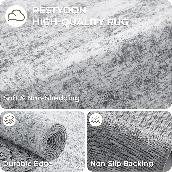 5x7 Area Rugs, Ultra-Thin Washable Rugs - Image 7