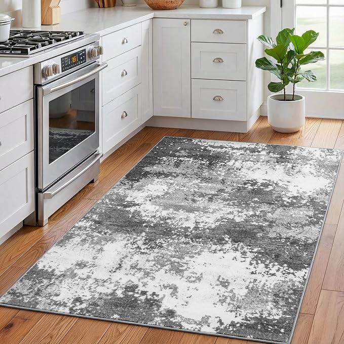 3x4 Washable Porch Rug Grey Front Door Welcome Mat 36x48, Indoor Outdoor - Image 2