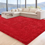 9x12 Red Area Rugs for Living Room, Large Fluffy Shag Rug for Bedroom Nursery - Image 3
