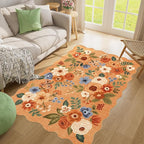 DUKINO 4x6 Area Rug, Floral Non-Slip Indoor Washable Rug - Image 5