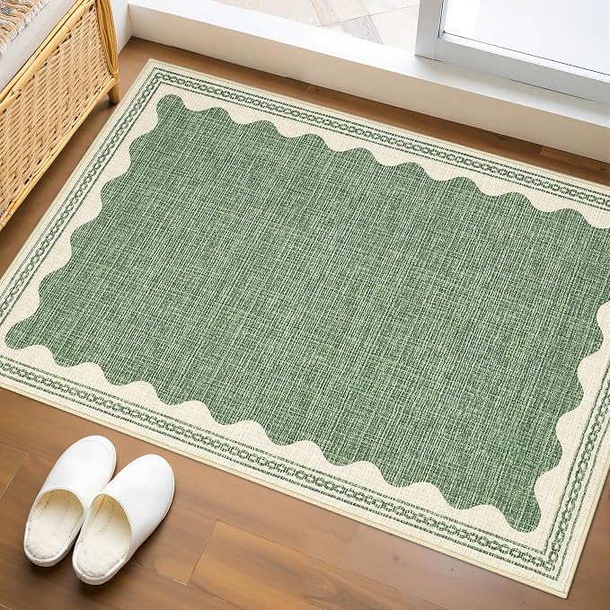 GarveeHome Scalloped Door Mat Indoor Rugs by GarveeHome