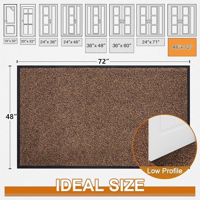 Mibao Front Door Mat Indoor Entrance, Dirt Trapper Welcome Mat - Image 2