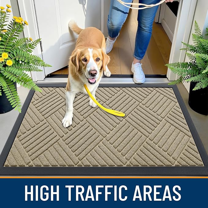 OLANLY Front Door Mat Outside Entrance 35x23, Heavy Duty Sturdy Natural Rubber - Image 5