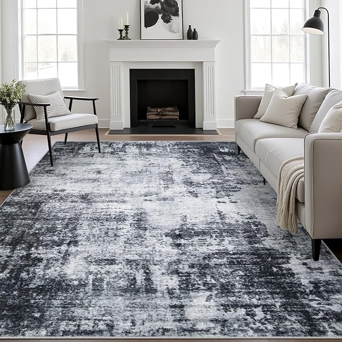 10x14 Area Rug Living Room Rug: Washable Modern Abstract Soft Thin Rug Indoor by FXRHLP