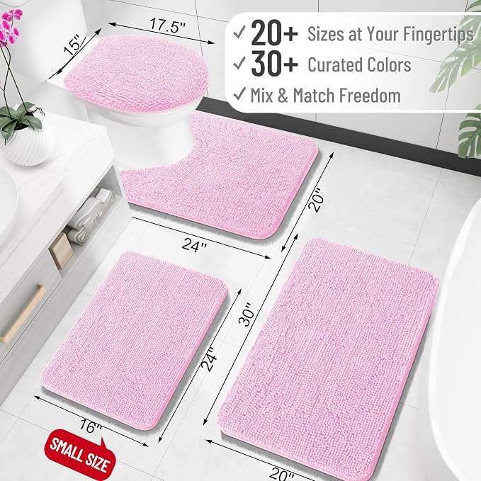 OLANLY Toilet Rugs U-Shaped 20x20, Extra Soft Absorbent Chenille Contour - Image 2