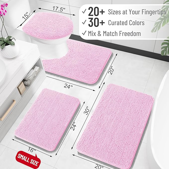 OLANLY Large Bathroom Rugs 45x27, Extra Soft Absorbent Chenille Bath Rugs - Image 2