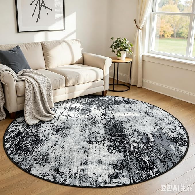 RELEANY Washable Area Rugs 6ft Non-Slip Modern Abstract Soft by RELEANY
