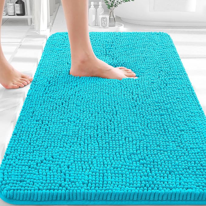 OLANLY Bathroom Rugs 30x20, Extra Soft Absorbent Chenille Bath Rugs, Rubber by OLANLY