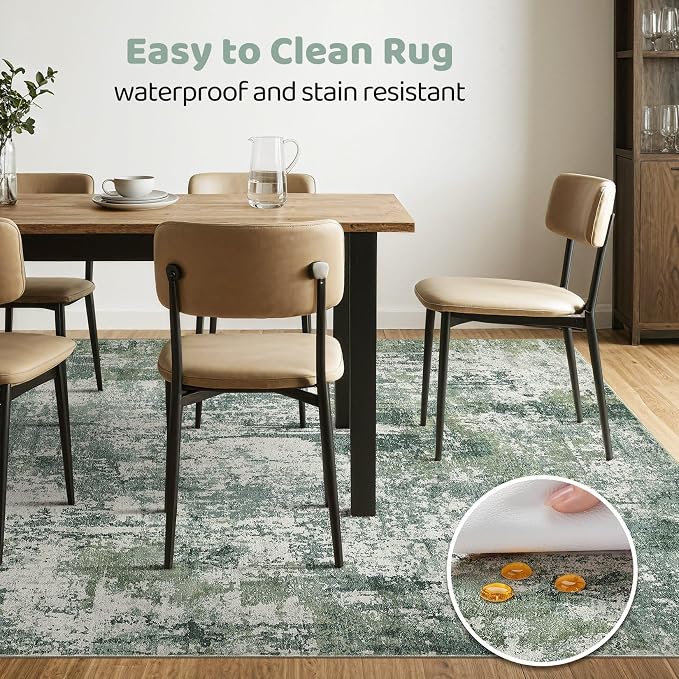 8x10 Area Rugs Living Room: Washable Large Abstract Soft Stain Resistant Indoor - Image 6