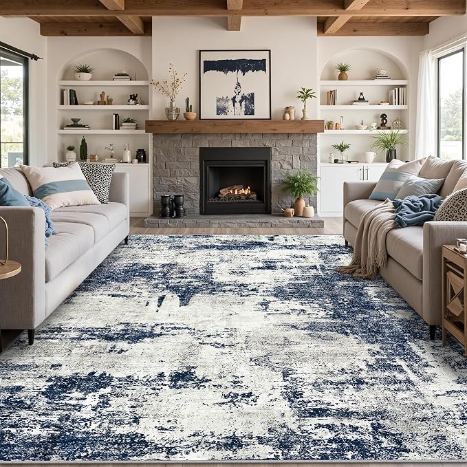 8x10 Area Rug for Living Room Bedroom: Abstract Washable Rug - Image 10