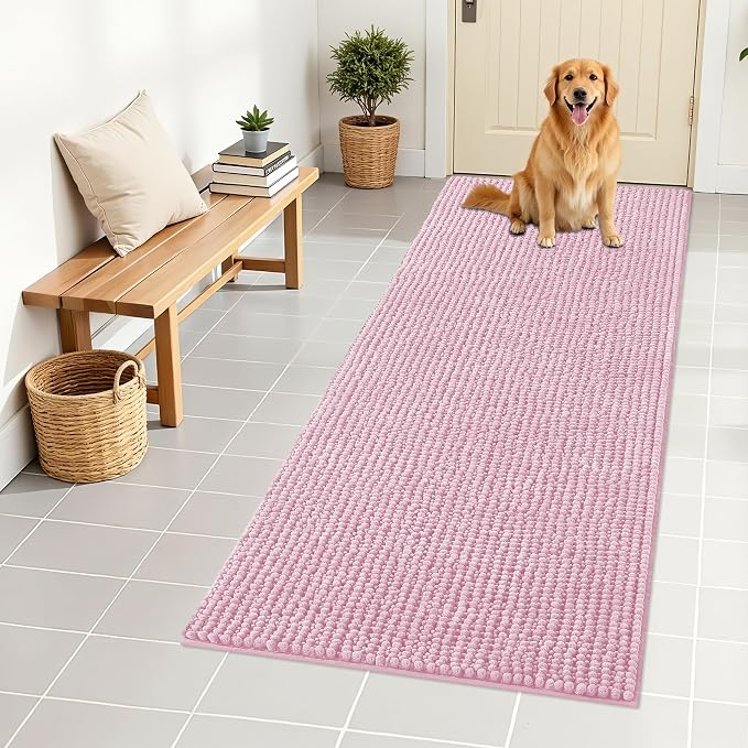 OLANLY Dog Door Mat for Muddy Paws 59x24, Ultra Absorbent Chenille Mud Doormat by OLANLY