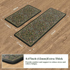 Collive Anti Fatigue Kitchen Mats, Spring Green Floral Kitchen Rugs Sets of 2 - Image 2