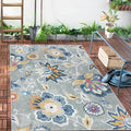 Lahome Floral Indoor Outdoor Rug, 5x8ft Non Slip Outdoor Patio Rug by Lahome