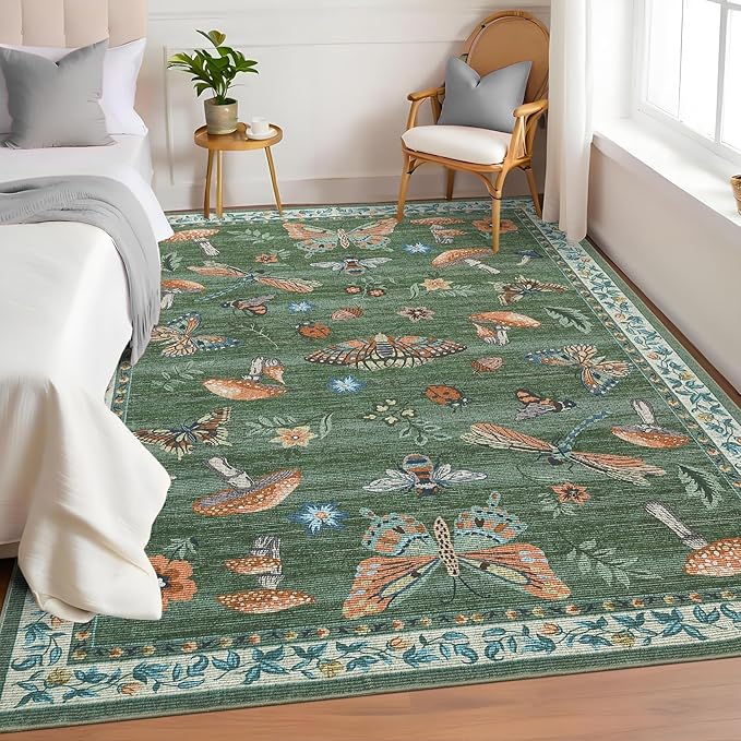 ROYHOME Mushroom Washable Rug 5x7 Area Rugs - Image 6