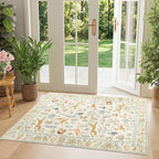 DUKINO 3x4 Washable Entryway Rug, Vintage Animal Ultra Soft Kitchen Area Rug by DUKINO