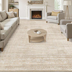 7x9 Area Rug Living Room: Washable Large Neutral Soft Rug Farmhouse Stain by NakagishiAreaRug