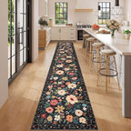 DUKINO 2x12 Washable Runner Rug, Ultra Soft Floral Runner Rug - Image 3