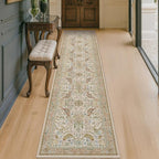 Beige 10 ft Long Vintage Runner Rugs - Image 6