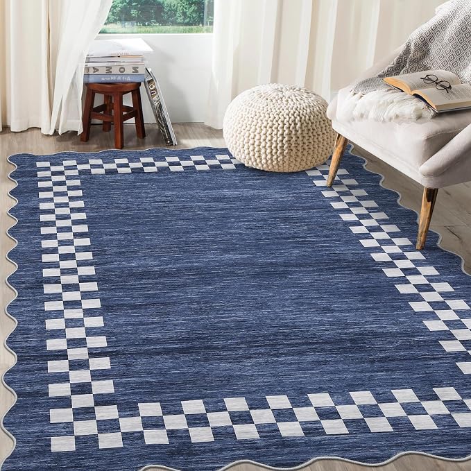 GarveeHome Scalloped Washable Rug 9x12 Area Rug by GarveeHome