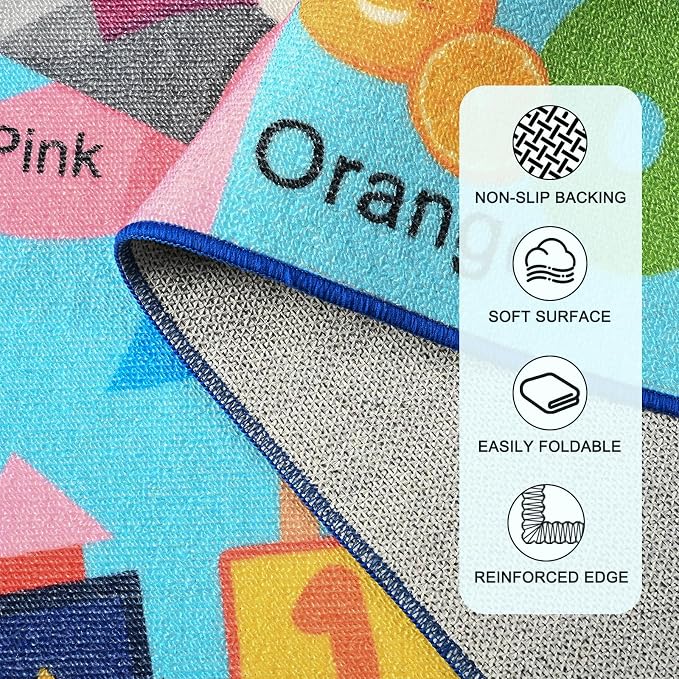 Kids Rug for Playroom, 6x9 ABC Educational Carpet for Classroom, Fun Alphabet - Image 4