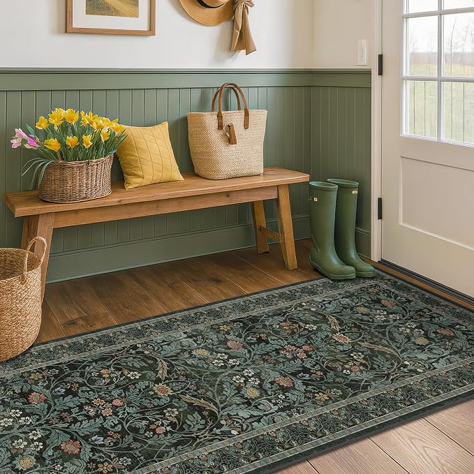 Dark Green 2'6"x10' Hallway Runner Rug - Image 3