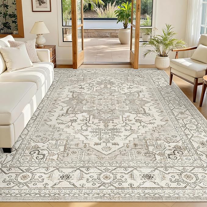 Madane 5x7 Area Rugs for Living Room, Stain Resistant Washable Rug, Non-Slip by Madane
