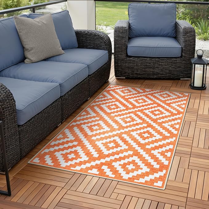 GENIMO Outdoor Rug for Patio Clearance, Waterproof Reversible Fall Doormat by GENIMO