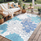 GENIMO Indoor Outdoor Area Rug 9'x12', Machine Washable Rugs by GENIMO