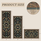 JTJ Insect Botanical Kitchen Rug Set 3 Piece, Vintage Whimsical Runner Rugs - Image 2