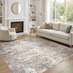 UERMEI Square Area Rugs : Washable 6x6 Neutral Modern Abstract Carpet by UERMEI