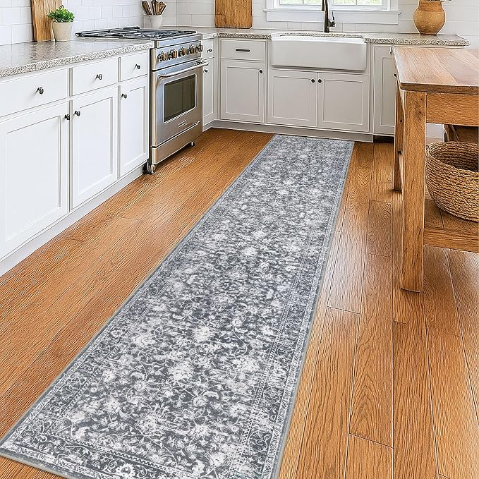 KILOCOCO Runner for Hallway 2x10 Runner Rug Printed Vintage Floral Washable Rug - Image 8
