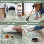 2x8 Washable Hallway Runner Rug – Non-Slip Modern Abstract Neutral Low-Pile - Image 7