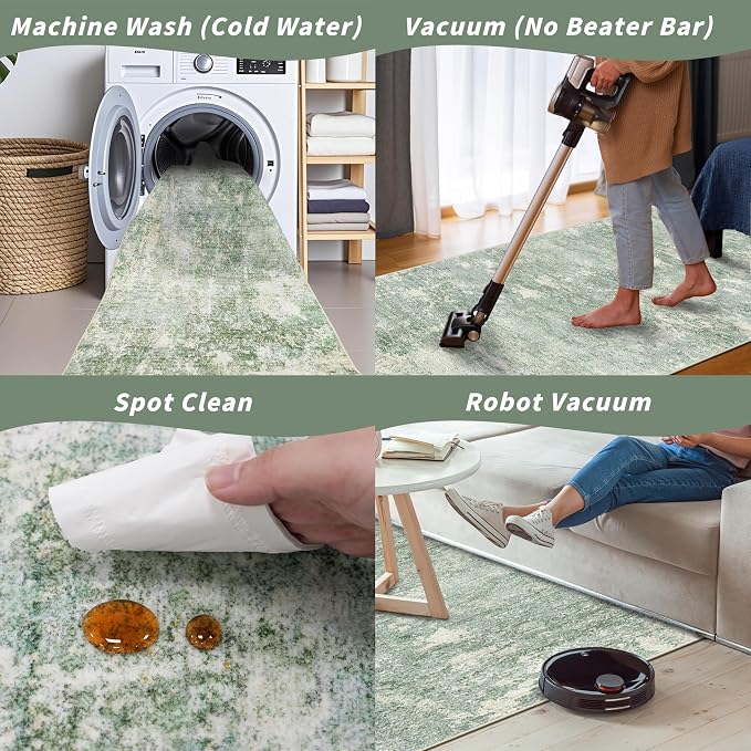 4x8 Washable Indoor Entryway Rug Non-Slip Rubber Backed Floor Mat - Image 8