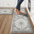 Boho Kitchen Mats for Floor 2 Piece Set Anti Fatigue Cushioned PVC Kitchen Rugs by tubeamin