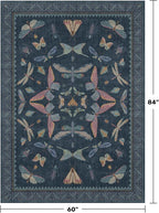 5x7 Navy Blue Boho Rugs for Living Room, Stain Resistant Non Slip Area Rug for - Image 2