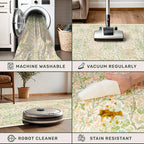 Beige Green 4x6 Washable Area Rug - Image 5
