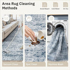 Soalmost 5x7 Area Rugs Blue Low Pile Indoor Washable Trendy Faded Style Rugs - Image 4