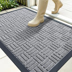 OLANLY Front Door Mat Outside Entrance 35x23, Heavy Duty Sturdy Natural Rubber by OLANLY