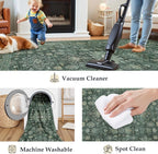 Kitchen Rug Set of 3 Washable Green Vintage Kitchen Mats - Image 8