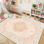 CAPALOCA Machine Washable Rugs Nursery Rug 4x6 Cute Girl Non Slip Low Pile - Image 3