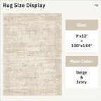 Soalmost 9x12 Area Rugs for Living Room, Non Slip Machine Washable Vintage Rugs - Image 4