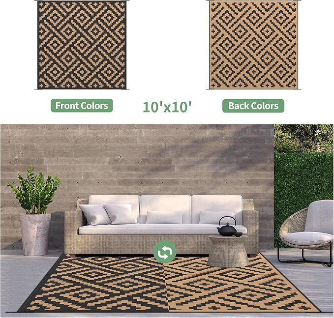 GENIMO Outdoor Rug Waterproof, Lightweight Large RV Camping Mat - Image 3