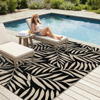 Smiry Outdoor Rug 5x8 ft, Waterproof Reversible Plastic Straw Rugs, Outdoor - Image 3