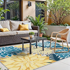 Colorful 3x5 Washable Rug for Living Room Tropical Botanical Modern Floral - Image 7