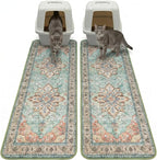 Hompet Cat Litter Mat 2 Pack, 20x60 Large Machine Washable Trapping Mats by Hompet