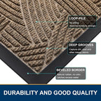 Smiry Front Door Mat Outside Entrance, Heavy Duty Sturdy Natural Rubber Doormat - Image 4