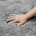 5x7 Area Rug for Living Room:Ultra Soft Fluffy Shag Light Grey Rugs, Large - Image 8