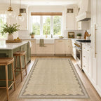 GarveeHome Scalloped 4 x 6 Rug Non-Slip Washable Low-Pile Carpet by GarveeHome
